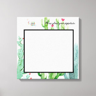 20"x20" Signature Canvas Boho Llama Bohemian Cacti