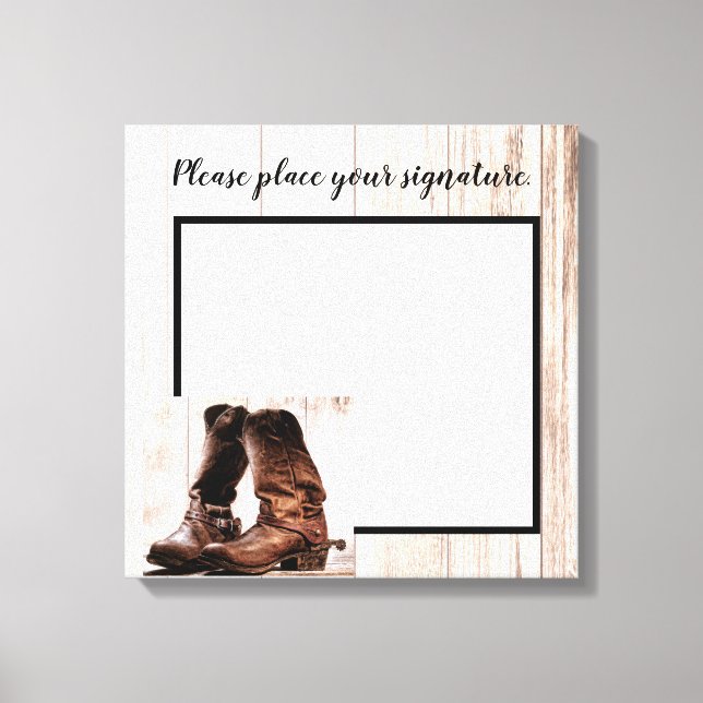 20"x20" Signature Canvas Boots Country Rustic West (Front)