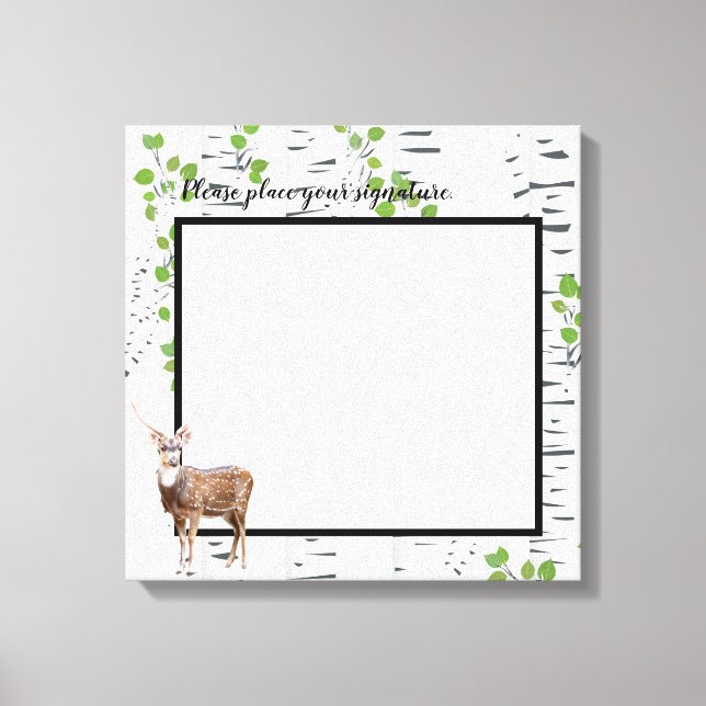 20"x20" Signature Canvas Deer Doe Buck Woodland Hu (Front)