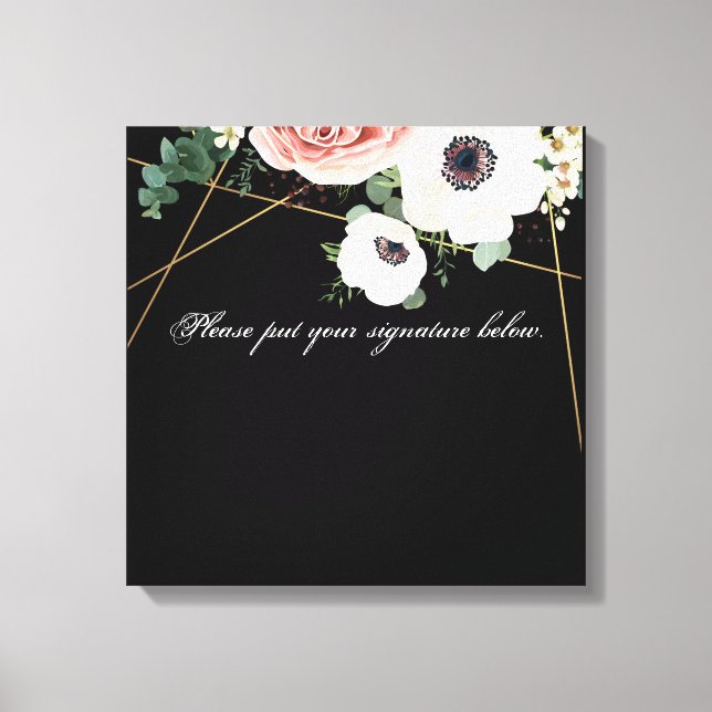 20"x20" Signature Canvas Geometric Garden Black (Front)