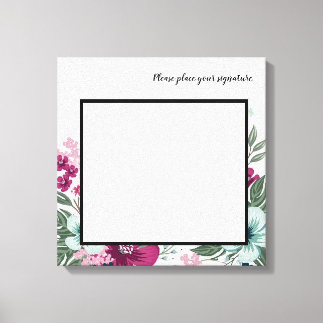 20"x20" Signature Canvas Tropical Flowers on White (Front)