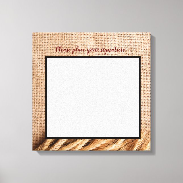 20"x20" Signature Canvas Wheat on Burlap Sack Coun (Front)