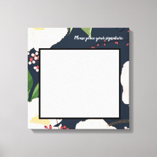 20"x20" Signature Canvas White Floral Flowers on D