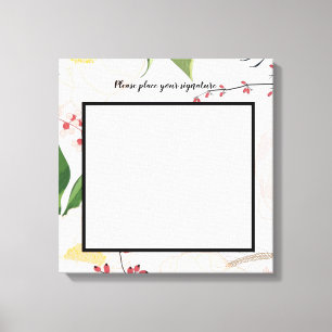 20"x20" Signature Canvas White Floral Flowers on W