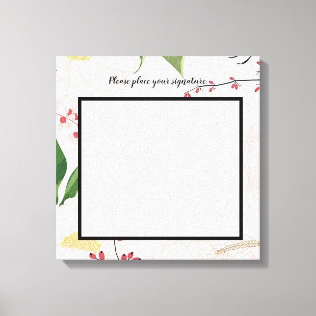 20"x20" Signature Canvas White Floral Flowers on W (Front)