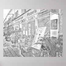 20"x26" Colouring Poster Sidewalk Cafe