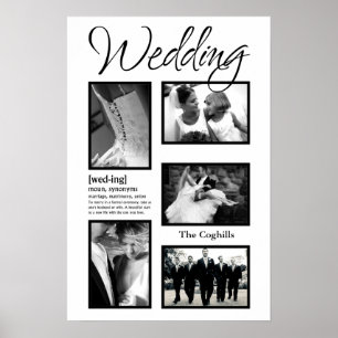 20"x30" 5 Slot Personalised Wedding Collage Montag Poster