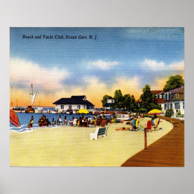 20 x 16 Beach and Yacht Club Ocean Gate NJ Poster (Front)
