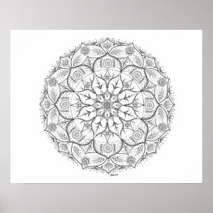 20" x 16", Mandala Dot Work Poster (Matte)