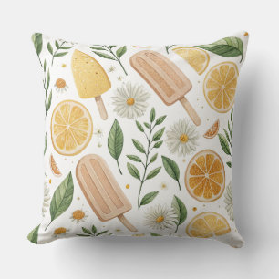 20" x 20" Throw Pillow – Lemon Popsicle & Floral P