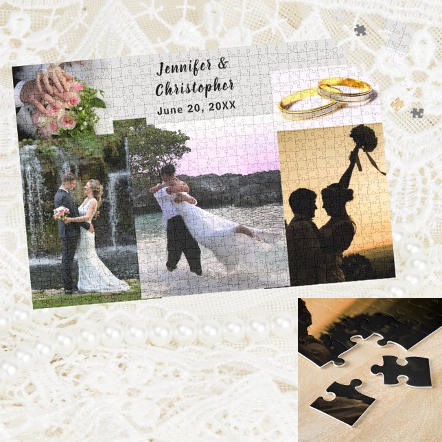 20 x 30 Personalised Bride & Groom Add Your Photos Jigsaw Puzzle (20 x 30 Personalized Bride & Groom Add Your Photos Jigsaw Puzzle)