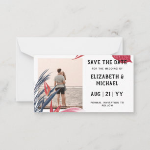 20 x BUDGET Photo Save Date Pampas Grass Tropical Card