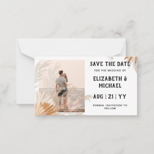 20 x BUDGET Photo Save Dates Pampas Grass Tropica Card