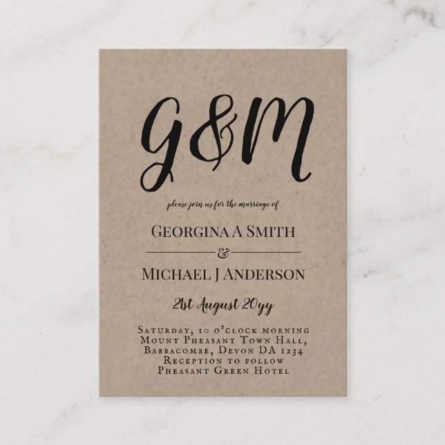 20 x Budget PHOTO Wedding Invitations with ENVL. (Front)