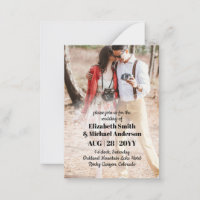20 x Budget PHOTO Wedding Invitations with ENVL.