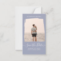 20 x Minimalist PHOTO Save The Date Dusty Blue