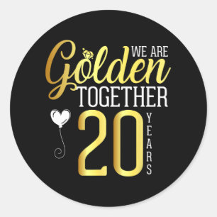20 Year 20th Anniversary Shirts for Couples Husban Classic Round Sticker