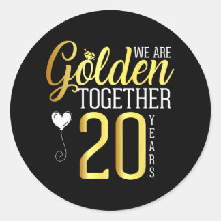 20 Year 20th Anniversary Shirts for Couples Husban Classic Round Sticker