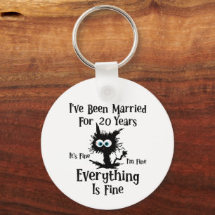 20 Year Anniversary Gift Custom Anniversary Key Ring