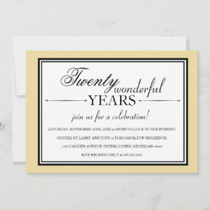 20 Year Anniversary Party Invitation