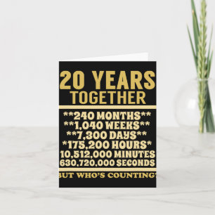 20 Year Anniversary T Shirt 20th Wedding Gift Coup Card