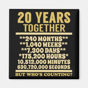 20 Year Anniversary T Shirt 20th Wedding Gift Coup Magnet