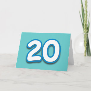 20 Year Birthday or Anniversary - Add Text Card