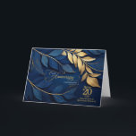 20 Year Employee Anniversary Blue Botanical CUSTOM Card<br><div class="desc">Congratulate the dedicated employee for their loyal service to your business when they reach twenty-years of employment. Add business name and employee's name to the card front or delete those areas if you don't want a custom version.</div>