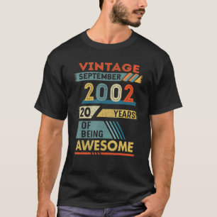 20 Year Old  20th Birthday Vintage September 2002 T-Shirt