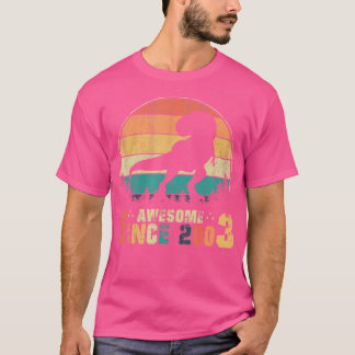 20 Year Old Awesome Since 2003 20Th Birthday Dinos T-Shirt