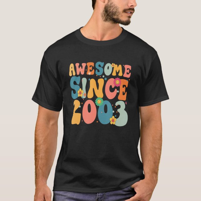 20 Year Old Awesome Since 2003 20th Birthday  Girl T-Shirt (Front)