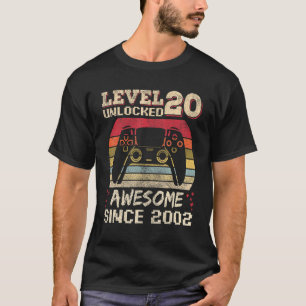 20 Year Old  Gamer Man Birthday 20 Level Unlocked  T-Shirt