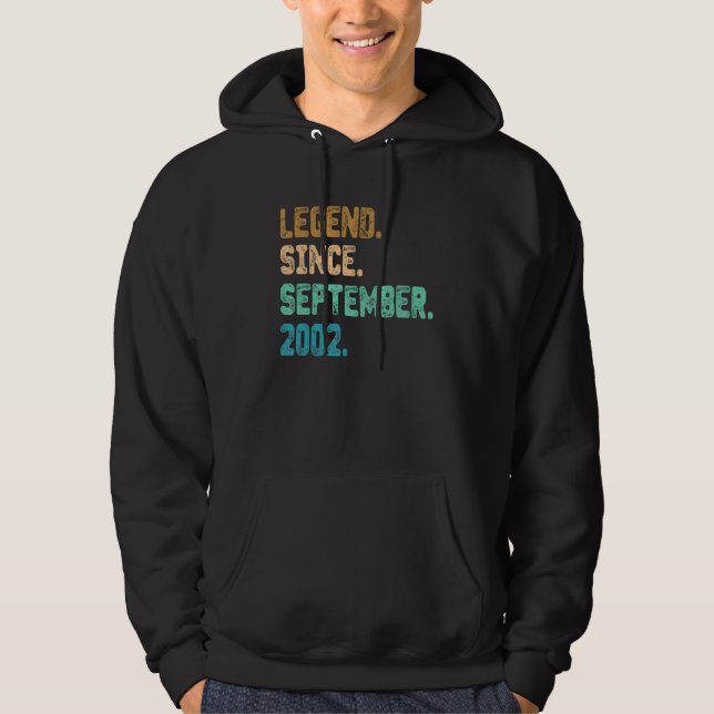 20 Year Old Legend Since September 2002 20th Birth Hoodie (Front)