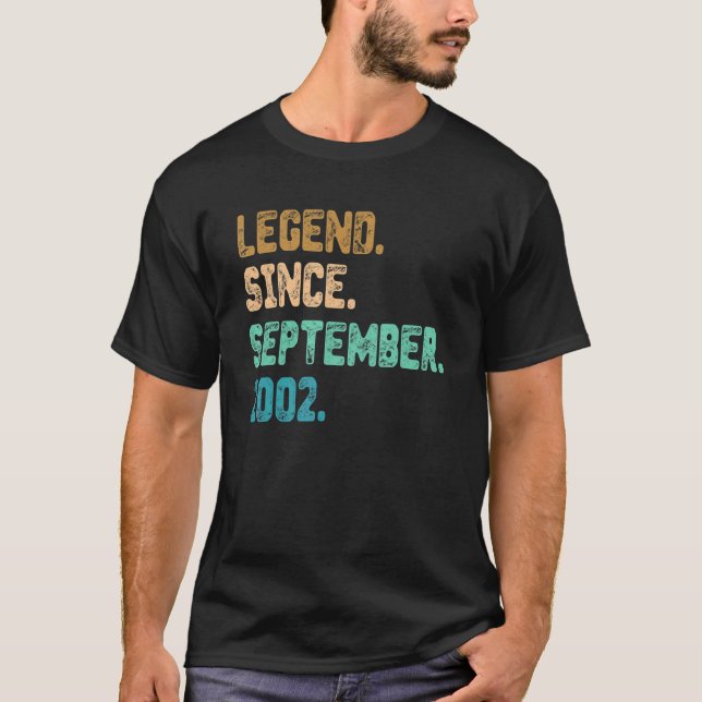 20 Year Old Legend Since September 2002 20th Birth T-Shirt (Front)