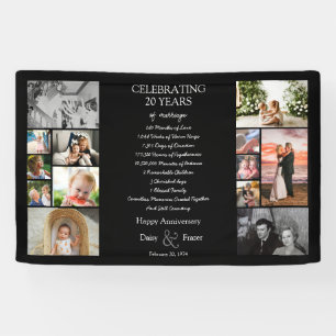 20 year wedding anniversary photo collage editable banner