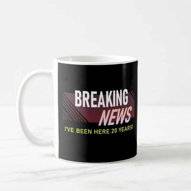 20 Year Work Anniversary Twentieth Employee Coffee Mug (Left)