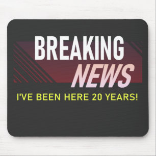20 Year Work Anniversary Twentieth Employee Mouse Mat
