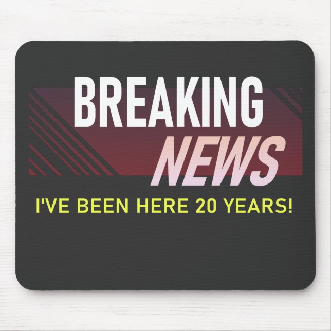 20 Year Work Anniversary Twentieth Employee Mouse Mat (Front)