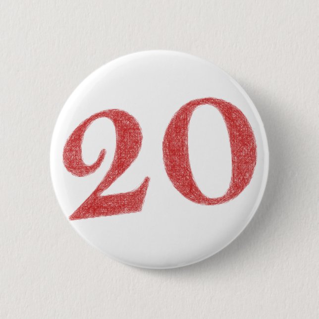 20 years anniversary 6 cm round badge (Front)