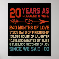 20 Years As Husband & Wife 20th Anniversary Gi