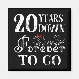 20 Years Down Forever To Go Couple 20th Wedding An Magnet