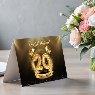 20 Years Employee Milestone Anniversary Fold Card