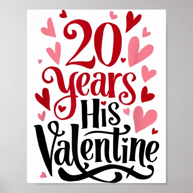 20 Years His Valentine _ Anniversary Couples Valen Poster (Front)