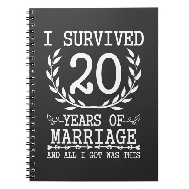 20 Years Husband Wife 20th Wedding Anniversary Notebook (Front)