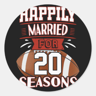 20 Years Marriage - 20th Anniversary Gift Idea T-s Classic Round Sticker