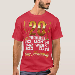 20 Years Married  Funny 20th Wedding Anniversary  T-Shirt