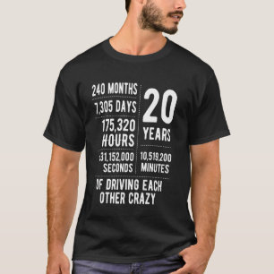 20 Years Married Funny 20th Wedding Anniversary T-Shirt