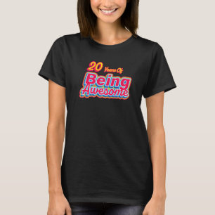 20 Years Of Being Awesome Retro Vintage Birthday P T-Shirt