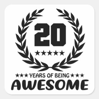 20 years of being Awesome Square Sticker
