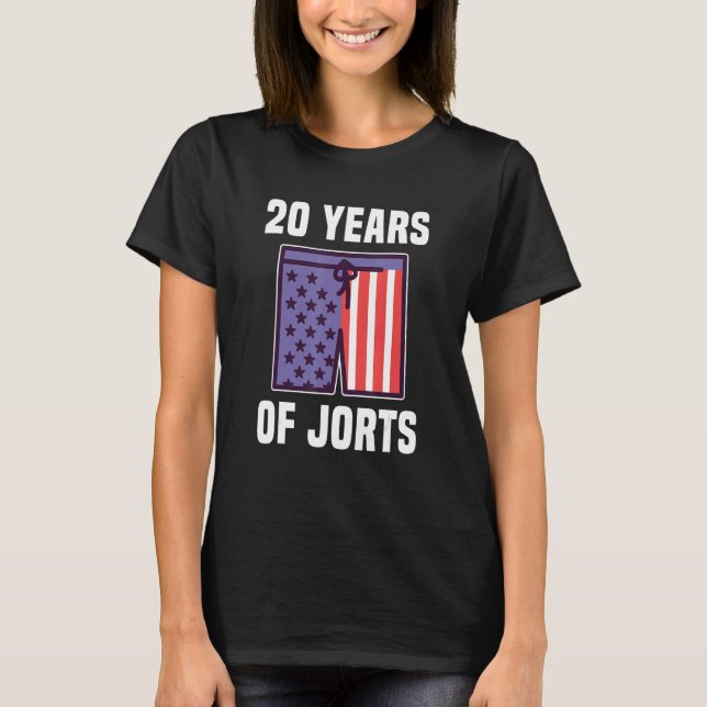 20 Years Of Jorts Wrestling Usa Flag Wrestler Quot T-Shirt (Front)